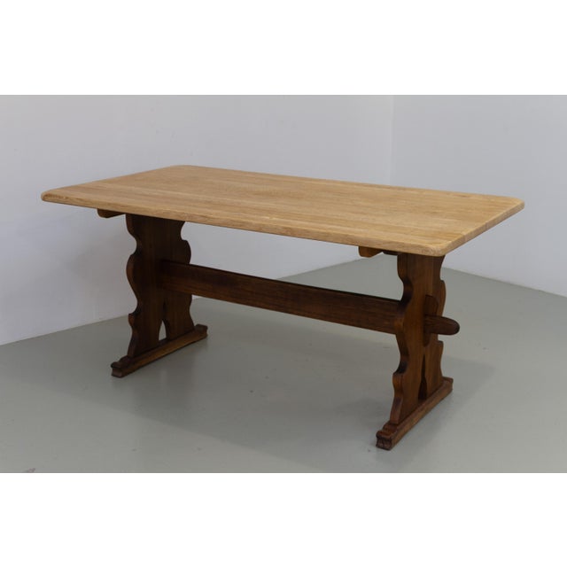 Vintage Danish Brutalist Oak Dining Table, 1960s For Sale - Image 12 of 18