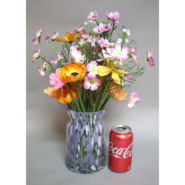Laura Ashley Permanent Botanical Arrangement in Lavender Glass Vase For Sale In Raleigh - Image 6 of 8