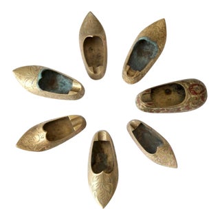 Vintage Brass Single Ashtray Collection - Set of 7 For Sale