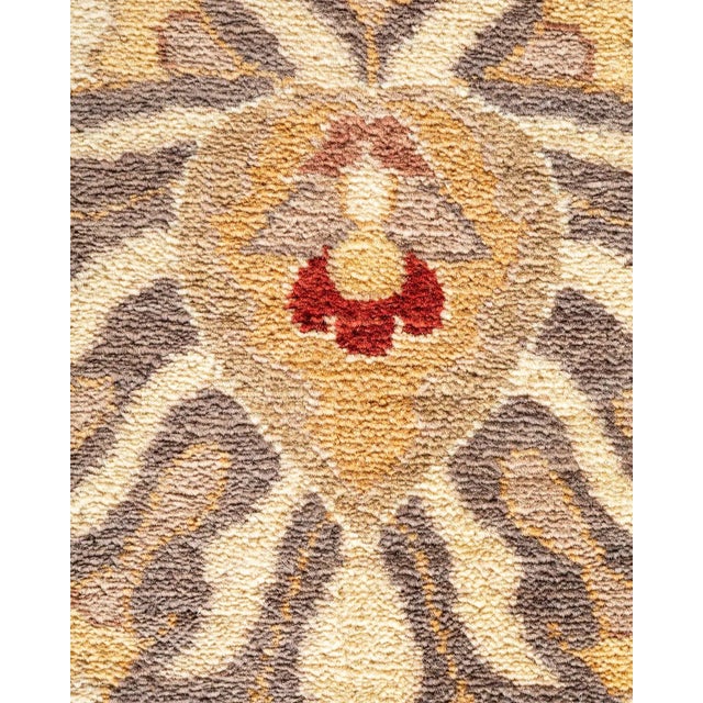 Traditional Mogul, One-of-a-Kind Hand-Knotted Area Rug in Ivory, 9' 3" x 12' 3" For Sale - Image 3 of 8