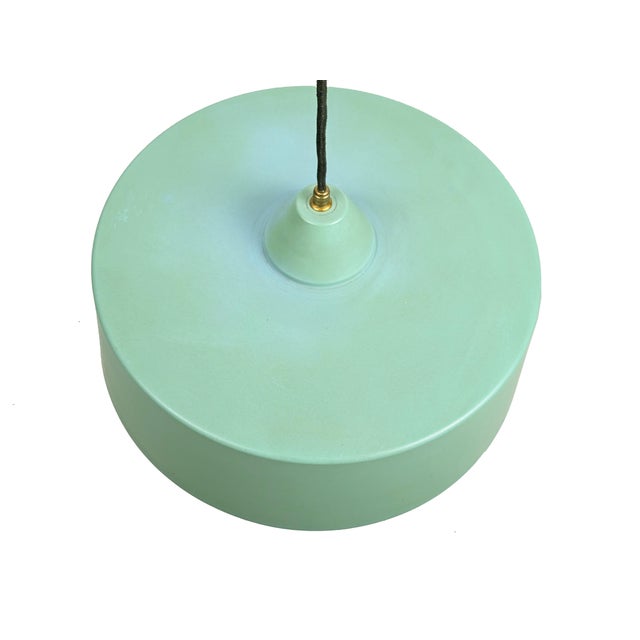 Aqua Mid-Century Modern Italian Aquamarine and Brass Counterweight Pendant from Stilnovo, 1950s For Sale - Image 8 of 10