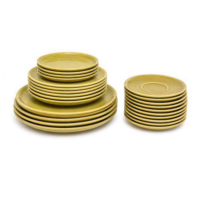 Chartreuse 1940s Mid-Century Modern Russel Wright for Steubenville American Modern Chartreuse Dinnerware – 60-Piece Mid-Century Modern Service For Sale - Image 8 of 11