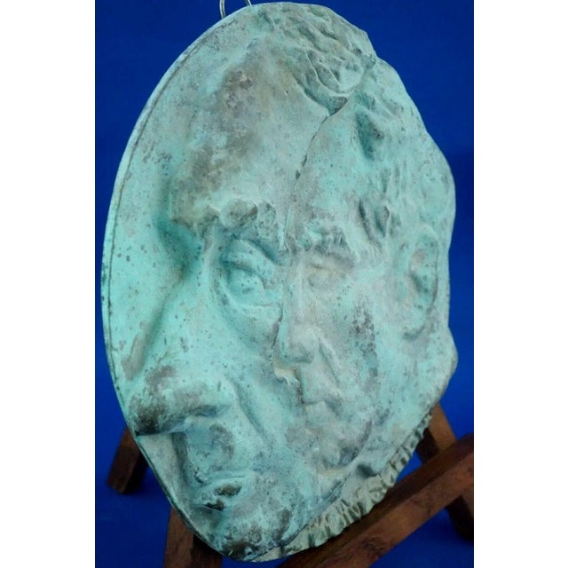 19th Century Bronze Plaque Sculpture Depicting Giuseppe Mazzini from Cesare Boneschi, Massari Foundry, 1895 For Sale - Image 14 of 18