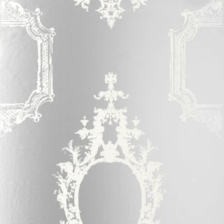 Sample - Schumacher Go Baroque Wallpaper in Mirror For Sale