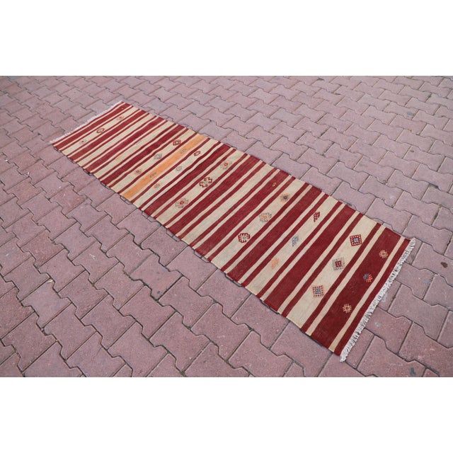 Size: 2.3 x 7.4 ft ( 71 x 224 cm) 28 x 88 inches Color: Blue, Red, Beige Material: 100% Hand Spun Organic Wool...