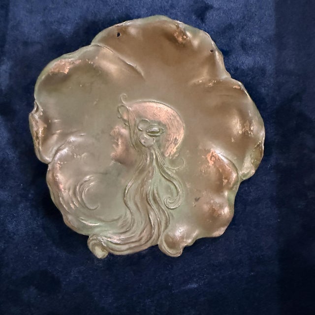 Art Deco Fair Maiden Copper Plate Signed April 4 1906 For Sale - Image 11 of 16