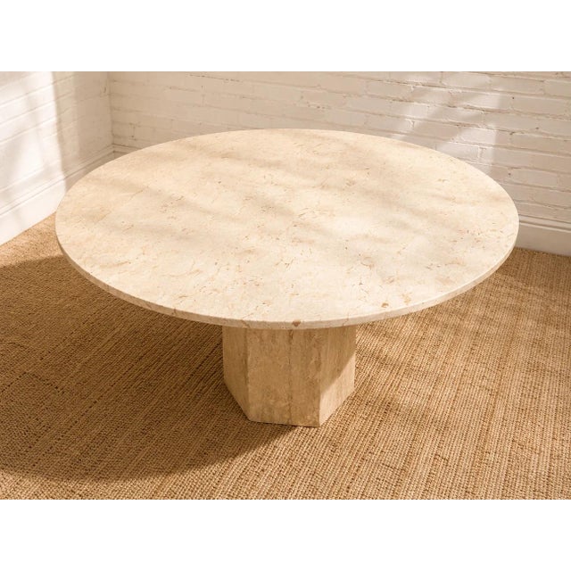 Mid-Century Modern Mid 20th Century Travertine Table For Sale - Image 3 of 9