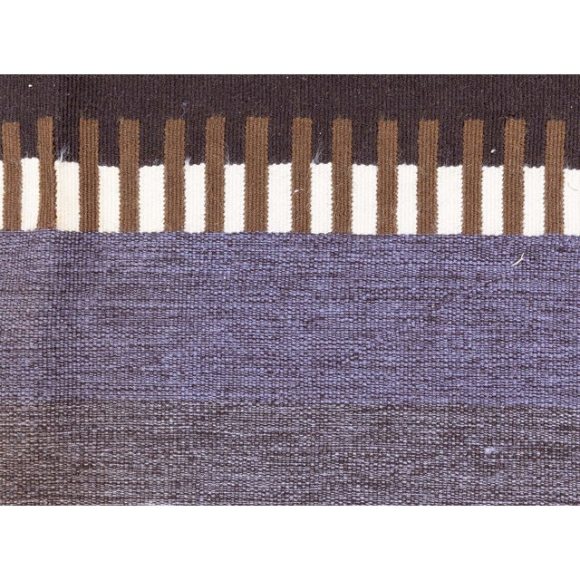 Art Deco Modern Deco Flat Weave Wool Runner Inspired by Frank Lloyd Wright For Sale - Image 3 of 9