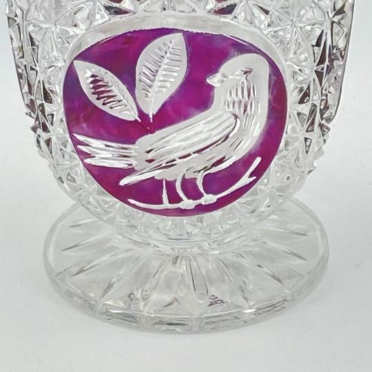 Vintage Hofbauer “Byrdes” Ruby Crystal Candy Dish / Jar With Lid For Sale - Image 15 of 17