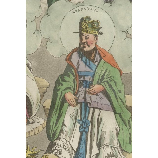Ferrario, Chinese Gods Confucius, Lanzu and Fe Costumes, 1815, Print For Sale - Image 6 of 10