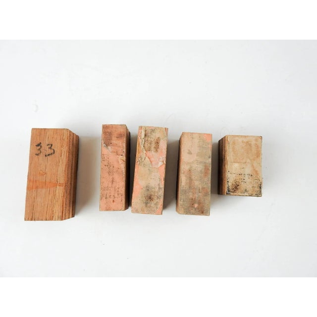 Modern Etched Metal & Wood Print Blocks Bundled Faces - Set of 5 For Sale - Image 3 of 5