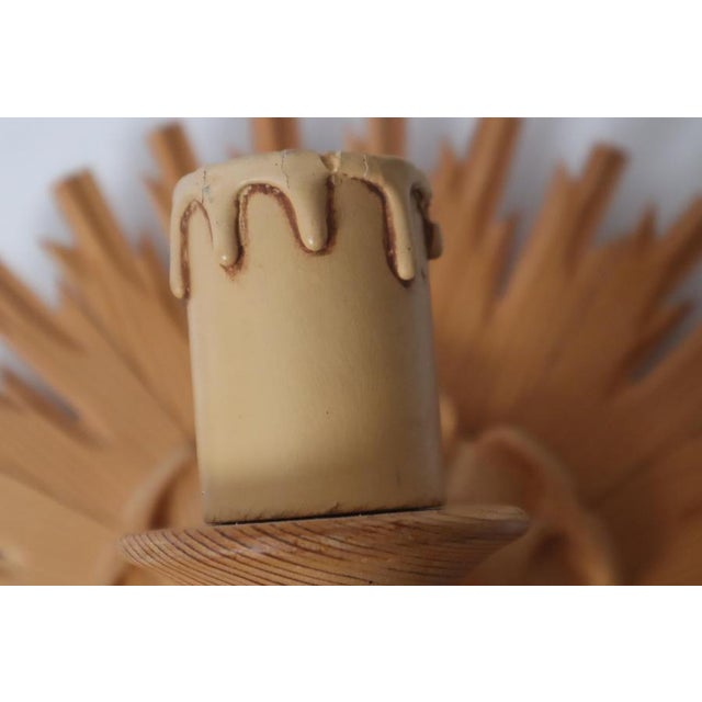 Hand-Crafted Pine Wood Starburst Sun Wall Lamps, Italy, 1980s, Set of 2 For Sale - Image 18 of 18