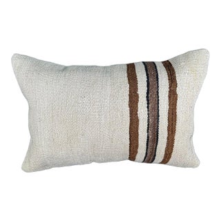 Turkish Hemp Pillow Cushion Natural Beige Brown Pillow Cushion Cover 16 "x 24" For Sale