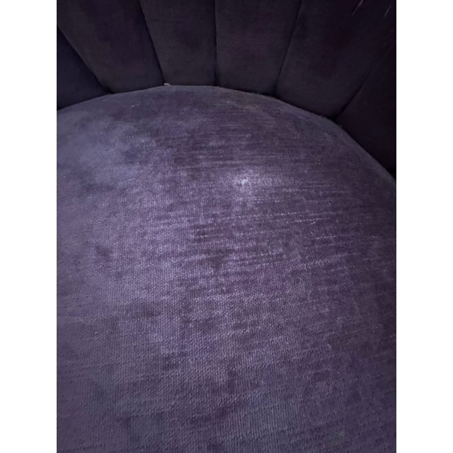Wood Rococo Revival Style Purple Velvet Accent Chairs – Pair For Sale - Image 7 of 11