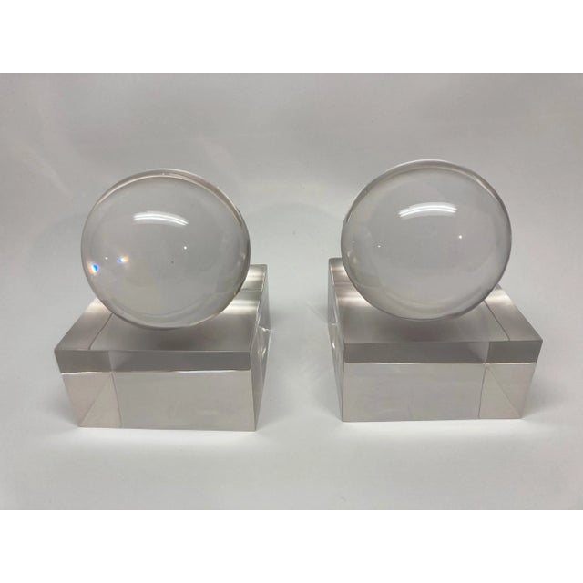 Large pair of Lucite finials or bookends or large paper weights or ...... very beautiful ......