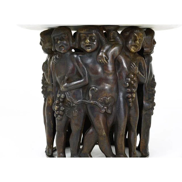 A delightful Art Nouveau sculptural centrepiece, executed in the 1920s in Austria. Made of patinated bronze, displaying...