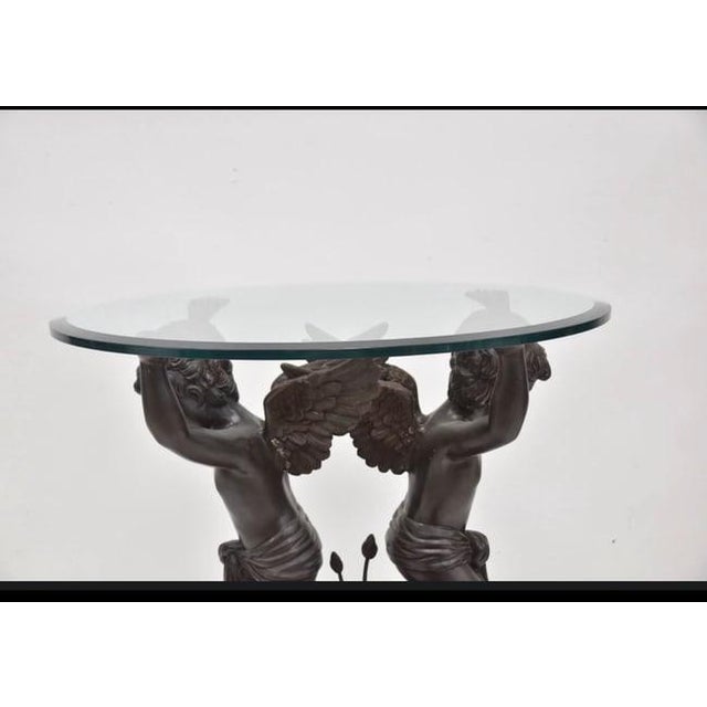1970s Bronze Cherub Foyer Table For Sale - Image 4 of 10