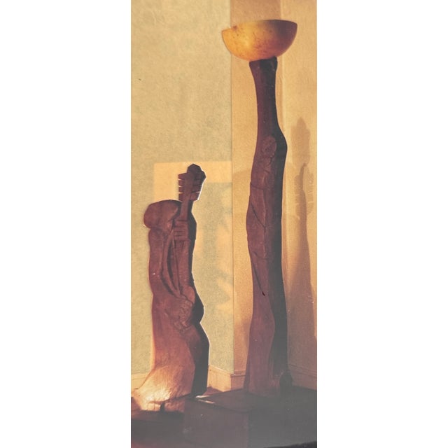 Brown Nicole Bridier, The Zézé Player, Direct-Carved Sculpture, 1992–93, 147CM Tall For Sale - Image 8 of 10