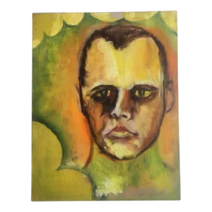 Vintage Oil Painting - Portrait of a Man in Yellow - Mid 20th C.