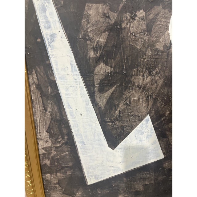 Large Acrylic on Panel Modern Abstract Painting in Gold antique frame by Shannon Weir