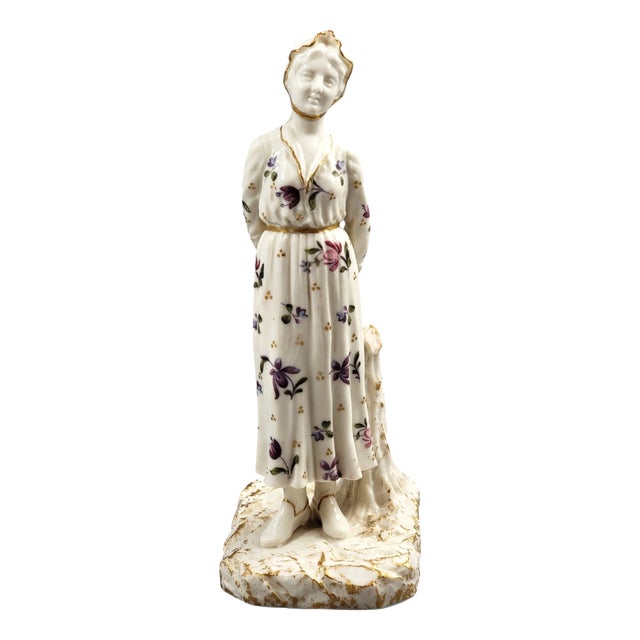Porcelain Figure of Bonneted Woman from Royal Worcester, 1920 For Sale