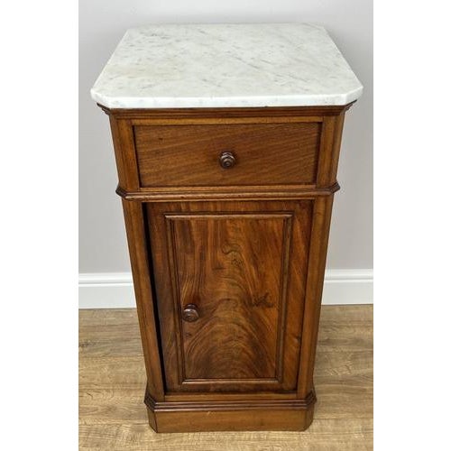 French Style Bedside Table with Marble Top For Sale - Image 13 of 13