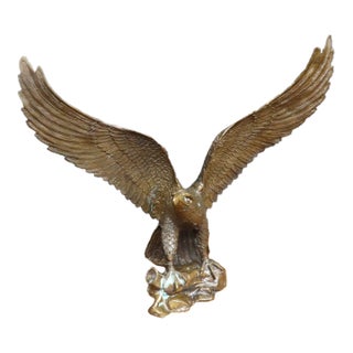 Cast Metal Eagle Sculpture For Sale