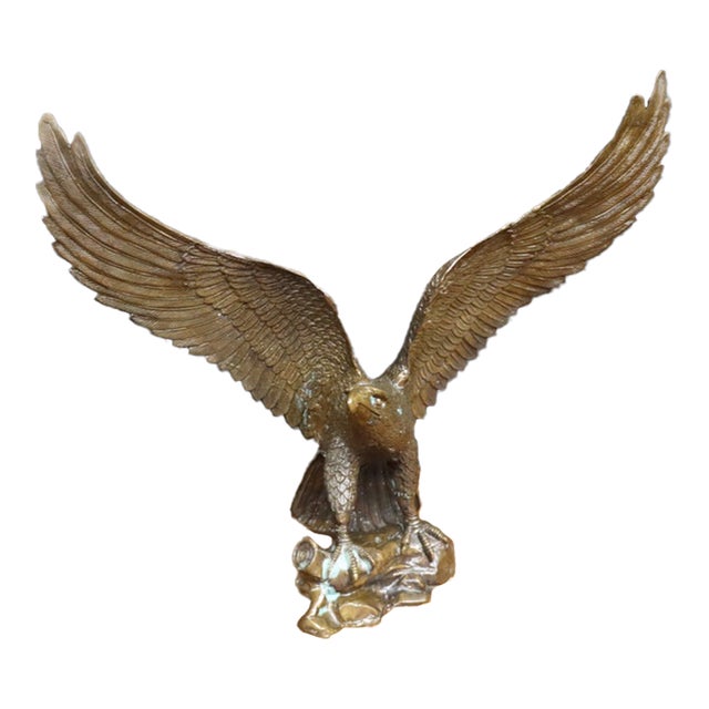 Cast Metal Eagle Sculpture For Sale