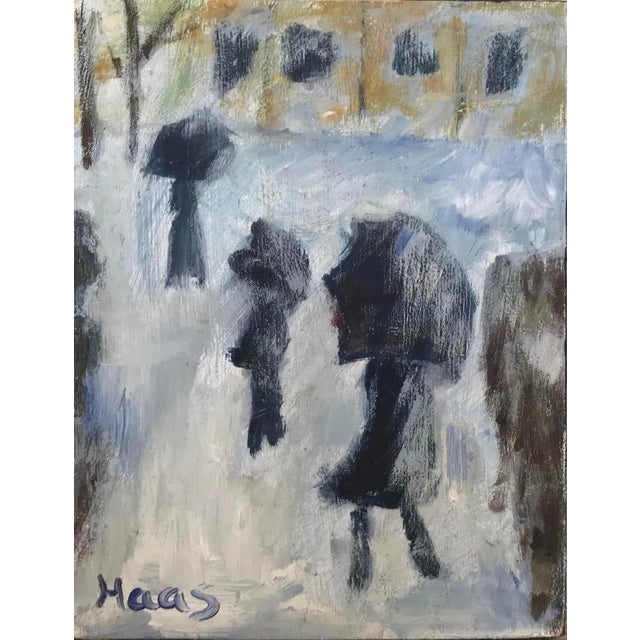 Winter Landscape (After Monet) Original Oil Painting by L Haas For Sale