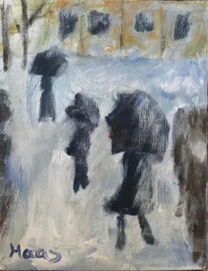 Winter Landscape (After Monet) Original Oil Painting by L Haas