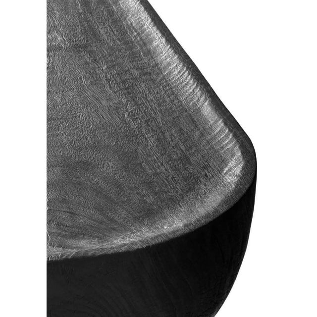 Wood Hand-Crafted Suar Wood Table Burnt Finish, Modern Organic For Sale - Image 7 of 9