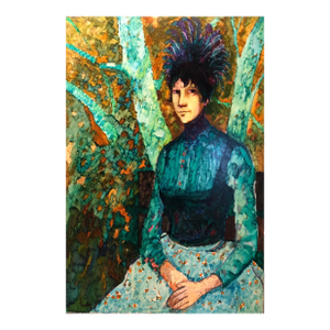 Donald Roy Purdy, Modernist Wild Thing Woman in Forest Oil Painting