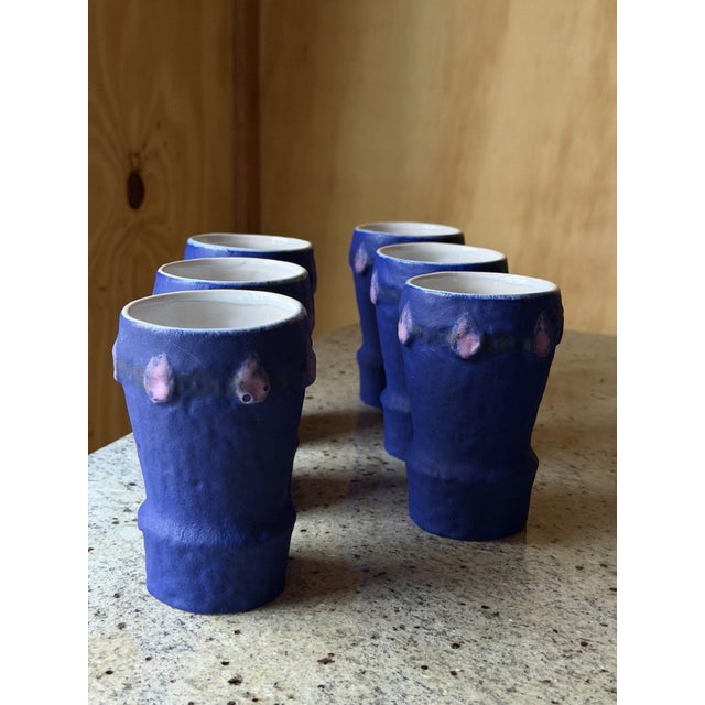 Hoy Sculptural Ceramic Cups, 1980s, Set of 6 For Sale - Image 13 of 13