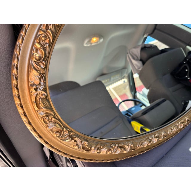 Excellent condition- Authentic JA Olson ornate oval mirror from Winona, Mississippi. 22”H x 40”W Glass in mint...