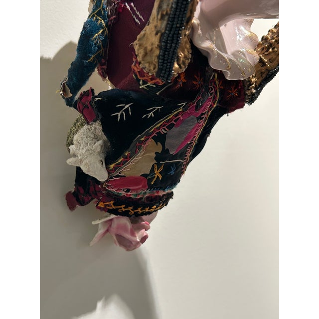 Mixed Media Skull Wall Sculpture Titled Giving Sweet For Sale - Image 11 of 13