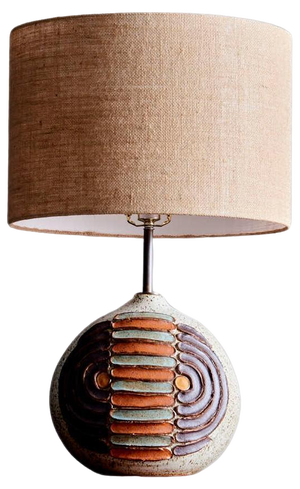 Table Lamp with Hand-Crafted and Hand-Painted Ceramic Base by Kat & Roger