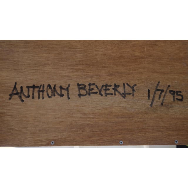 All Solid Teak Top and Base Architectural Studio Made Partners Desk For Sale - Image 11 of 12