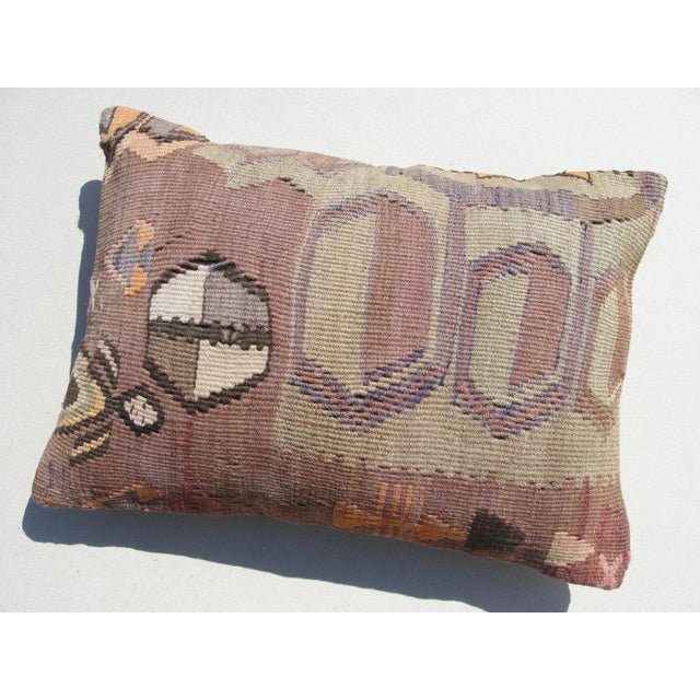Kilim Rug Pillow Made from old turkish kilims Back side cotton and has closed with a solid hidden zipper size:14" x 20" It...