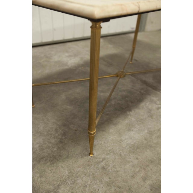 Coffee Table in Marble with Brass Base, 1950s For Sale - Image 13 of 18