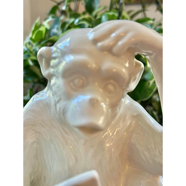 Textile 1977 Fitz and Floyd “Monkey Business” Blanc De Chine Bookend or Figurine For Sale - Image 7 of 11