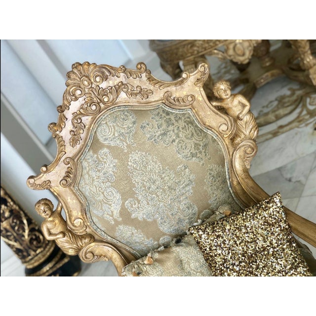 Louis XV French Italian Rococo Armchairs Chairs- Set of 2 For Sale - Image 11 of 12