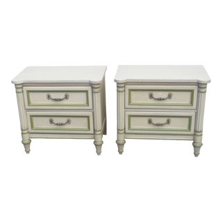 French Shabby Chic Painted Nightstands End Tables Bedside Tables a Pair For Sale