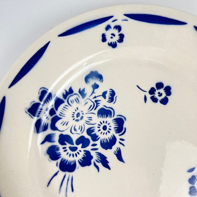 Ceramic Vintage Semi-Porcelain Dessert Plates from Badonviller, 1920s, Set of 6 For Sale - Image 7 of 11