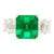 4.26 Carat Vivid Green Colombian Muzo Mine Emerald & Emerald Cut Side Diamond Ring Size 6.5 For Sale