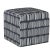Not Yet Made - Made To Order Cube Ottoman in Navy Dash Print For Sale - Image 5 of 5