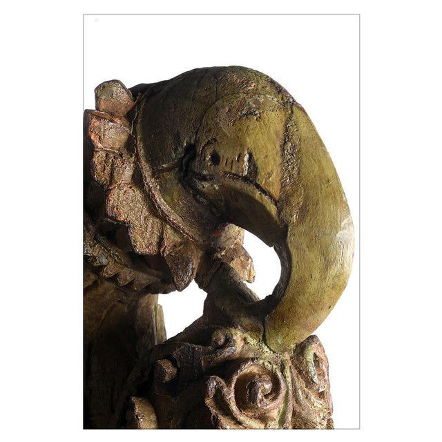 Teak Sculpture on Metal Stand, 1930s For Sale - Image 3 of 6