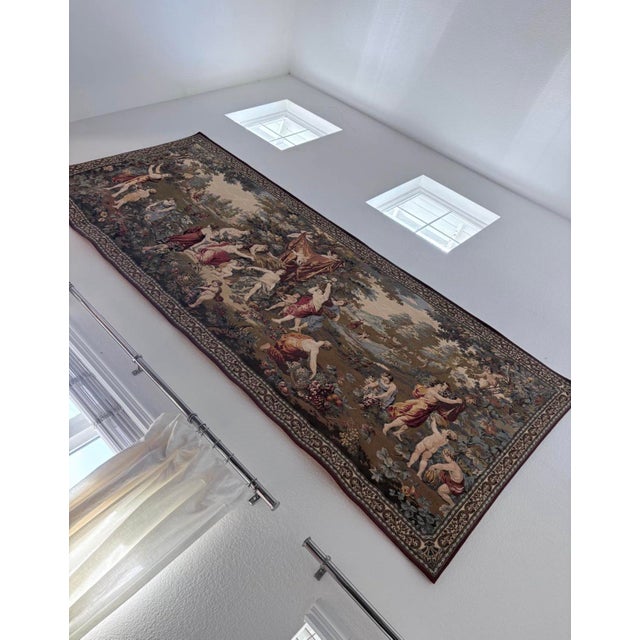 Monumental Flemish-Style Figural Tapestry Wall Hanging, 12 Ft. Wide For Sale In San Diego - Image 6 of 6