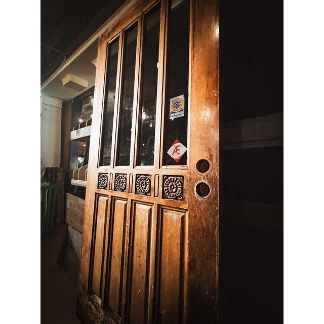 Mid 20th Century Mid-Century Hand Carved Wooden Door For Sale - Image 5 of 15