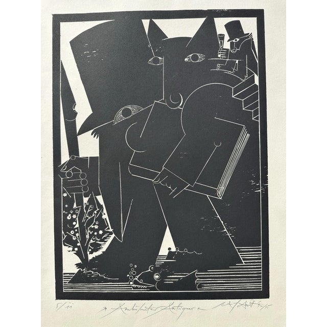Modern Albert Schindehütte, Figurative Composition, Woodcut For Sale - Image 3 of 11