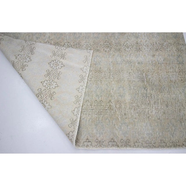 Mid 20th Century 1960s Vintage Washed Out Deco Turkish Rug- 5′2″ × 8′5″ For Sale - Image 5 of 7